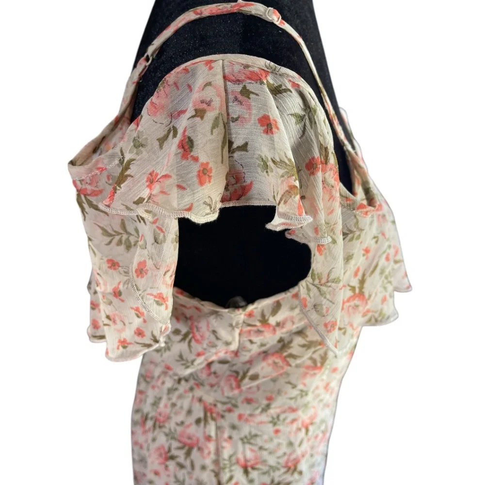 NWT Exhilaration Floral‎ Print Cold Shoulder Wrap Dress  Size M